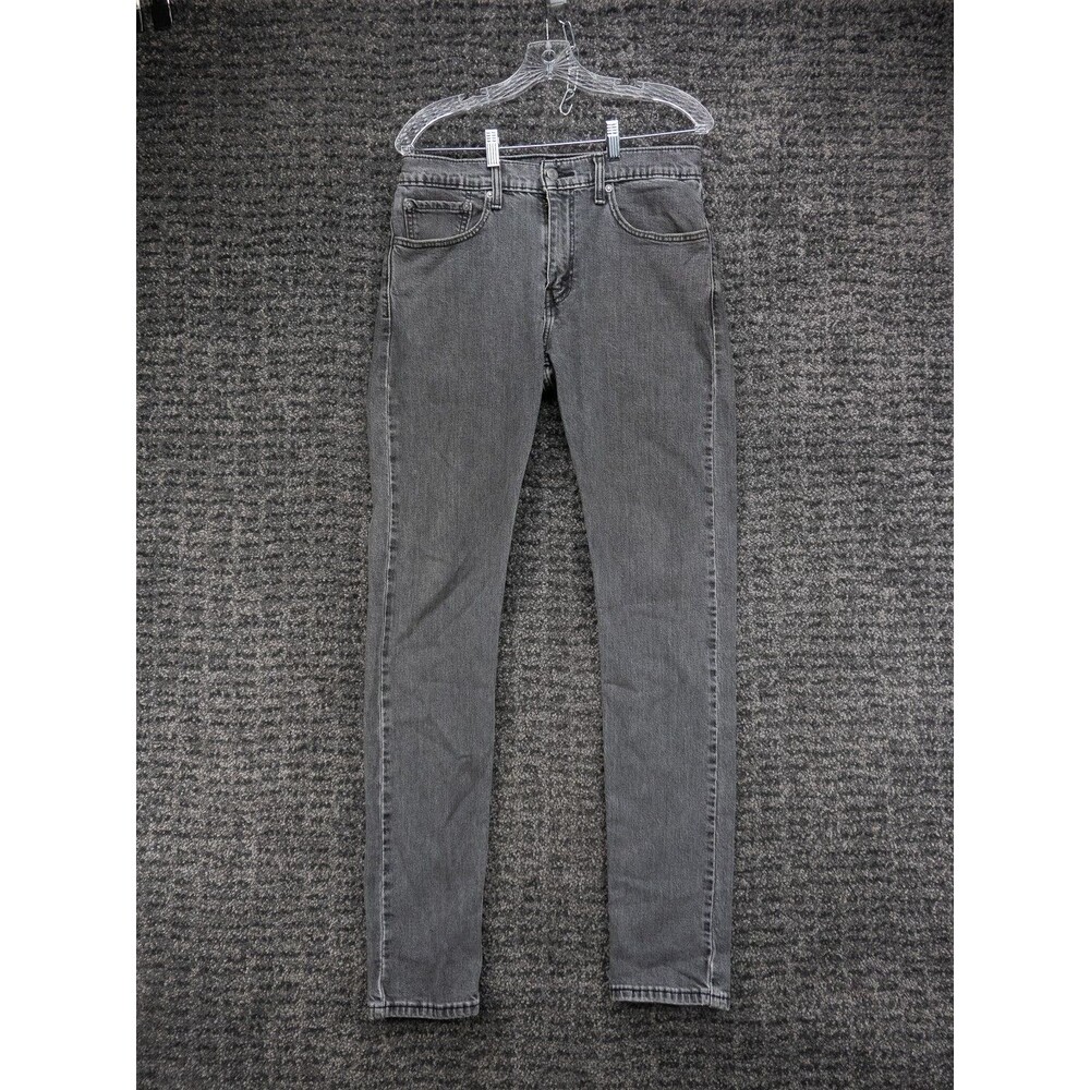 Levis 512 Jeans Mens 32x36 Actual 32x35 Gray Slim Taper Fit Stretch Denim Casual